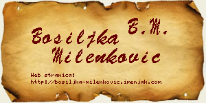 Bosiljka Milenković vizit kartica